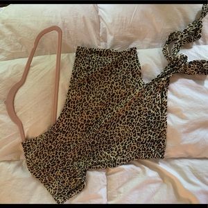 Off the shoulder, cut out cheetah top